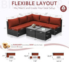NICESOUL 7 Pieces Modern Luxury 29.3'' High Back Outdoor Furniture Sofa Set - Image 4