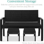 Best Choice Products Set of 2 Wicker Ottomans, Additional Seating, Side Table - Image 5