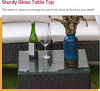 5 Pieces Patio Furniture Sets Outdoor Sectional Sofa Rattan Chair Wicker - Image 3
