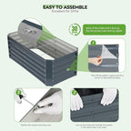 ZORMY 4×2×1.4ft Galvanized Raised Garden Bed Kit, Metal Planter Boxes Outdoor - Image 8