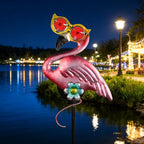 Solar Flamingo Yard Stakes 39.7" by YHSOLAR