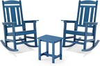 LUE BONA Outdoor Rocking Chairs Set, HDPS Poly Porch Rockers by LUEBONA
