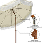 AMMSUN 7ft Patio Umbrella with Fringe Outdoor Tassel Umbrella UPF50+ Premium - Image 4