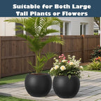 Large Round Planter with Drainage Hole, 13.7''H × 17.7''D Sphere Planter Indoor - Image 5