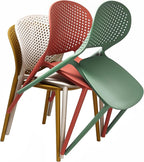 2xhome Set of 4 Patio Dining Chairs | Modern Stackable Outdoor Pool Side Chair - Image 4