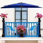 OLIXIS Half 9Ft Umbrella Outdoor Patio, Scalloped Patio Umbrella - Image 7