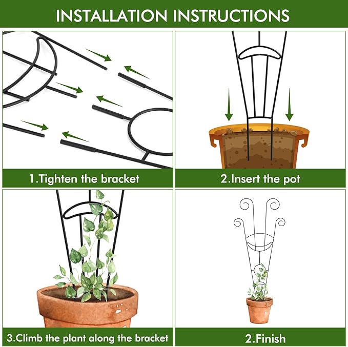 ZOUTOG Trellis for Climbing Plants Indoor 4 Pack 30 Inch, Rustproof Metal - Image 4