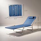 Outsunny Folding Chaise Lounge Chair, Pool Sun Tanning Chair, Outdoor Lounge - Image 3