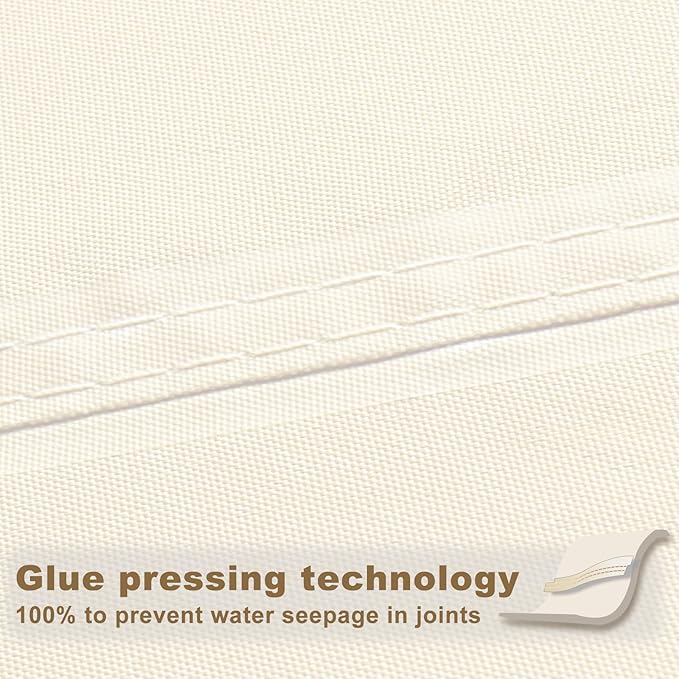 SUNNY GUARD Waterproof Sun Shade Sail 16'x16'x22.6' Cream Right Triangle UV - Image 4