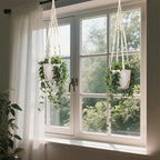 Macrame Plant Hanger Set of 2, 35 Inch Indoor Hanging Planter - Image 9