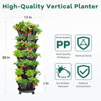 7 Tiered Strawberry Vertical Planter 2 Pack, Stackable Tower Garden Planter - Image 2
