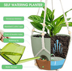 Hanging Planters for Indoor Outdoor Plants, 2 Pack Self Watering Hanging Pot - Image 3