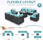 NICESOUL Extra-Large 9 Pcs Outdoor Patio Furniture Set - Image 4