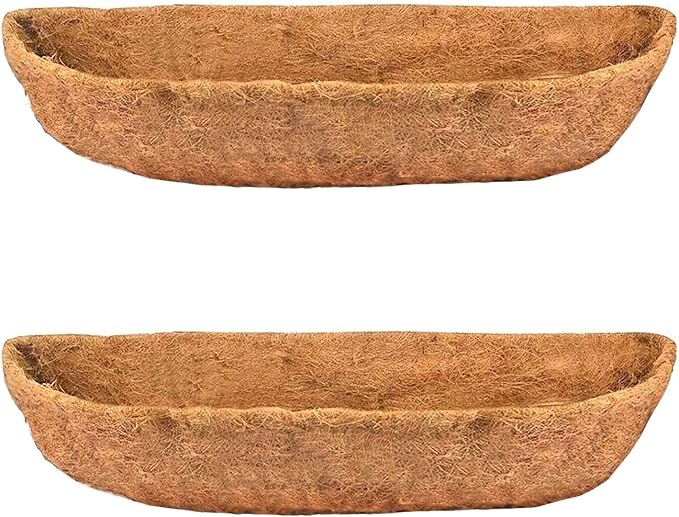 bboUod 2 pcs Garden Coconut Planter Liners Preformed Window Box Liners Natural by boUod