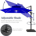 Best Choice Products 9x12ft LED Cantilever Patio Umbrella w/Base Included & - Image 5