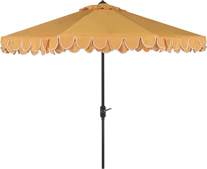 SAFAVIEH 9ft Outdoor Patio Umbrella, Auto Crank Tilt, UV Resistant by SAFAVIEH