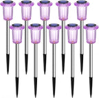 DenicMic Solar Lights Outdoor 10 Pack Waterproof Purple LED Stainless Steel - Image 7