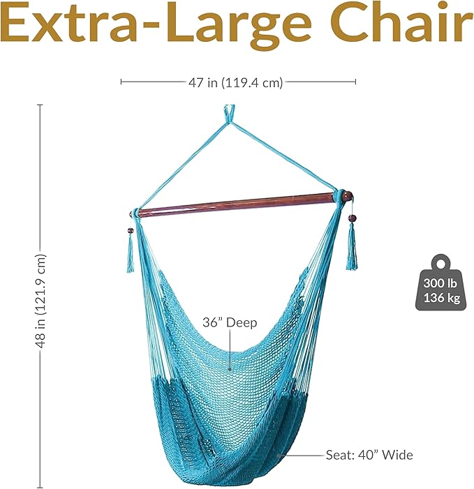 Sunnydaze Outdoor Hammock Chair Swing - Image 6