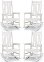 KINGYES Oversized Outdoor Rocking Chair Set of 4, All-Weather Patio Rocking by KINGYES