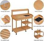 Yaheetech Potting Bench Outdoor Garden Work Bench Station Planting Solid Wood - Image 4