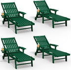 Patio Chaise Lounge Chair Set of 4, Oversized Lounge Chair Outdoor by THOEOE