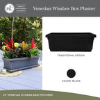 The HC Companies 17.5 Inch Venetian Rectangular Window Planter Box - Image 2
