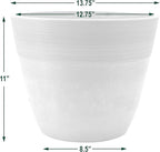 PSW Pot Collection FM35TP 14-inch Plastic/Stone/Wood Composite Large Ribbed - Image 4