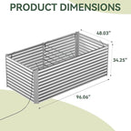 8x4x3 ft Tall Galvanized Raised Garden Bed - Image 4
