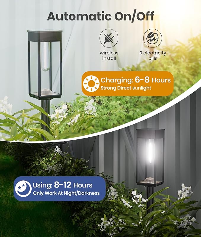 Solar Pathway Lights Outdoor, 12 Pack Bright Solar Lights Outdoor, Auto On/Off - Image 7
