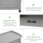 Outdoor Potting Bench with Storage Cabinet and Metal Top, Wood Workstation - Image 6