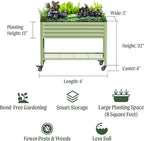 Rolling Elevated Raised Garden Bed-V Series, 700 Lbs Weight Capacity, Outdoor - Image 2