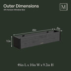 Mayne Horizon 4FT Window Box Planter – Modern Rectangular Faux Wood Grain Design - Image 4