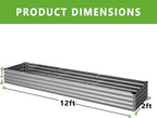 2PCS Galvanized Raised Garden Bed Kit, Vegetable Boxes-Rectangle Metal Flower - Image 2