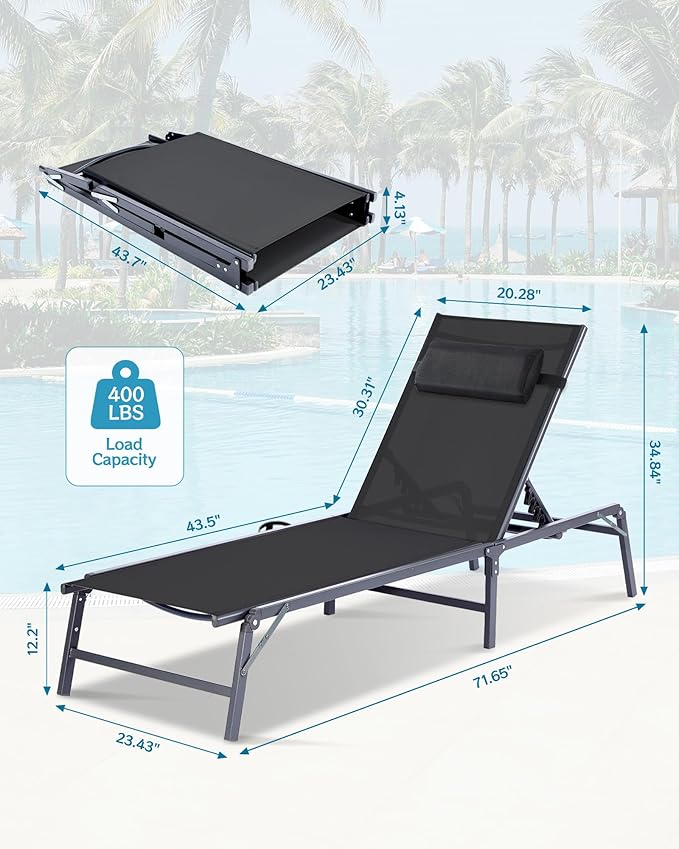 Foldable Chaise Lounge Chair - Image 3