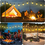6 Pack 9FT String Light Poles for Outdoor, Metal Lights Hanging Pole Outside - Image 2