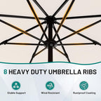 AreShark 9 FT Patio Umbrella for Outdoor, Outdoor Table Umbrella - Image 3