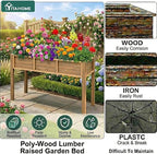 YITAHOME 48x18x30in Raised Garden Bed, Weather Resistant Poly Lumber Planter Box - Image 3