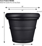 Tusco Products RR30BK Classic Rolled Rim Garden Planter - Image 2