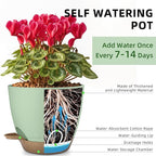 Plant Pots 8/7.5/7/6.5/6 Inch Self Watering Pots, 5 Pack Planters - Image 2