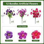 INQCMY Artificial Flowers for Outdoors Fake Plants Spring Decoration, 12 - Image 2