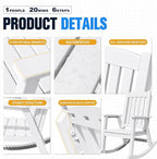 Devoko PP Material Rocking Chair Outdoor Indoor All Weather High Back Patio - Image 4
