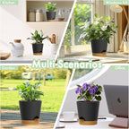 4 inch Self Watering Pots for Indoor Outdoor Plants, 6 Pack Plastic Flower - Image 6