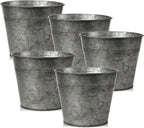 Briful 5PCS Galvanized Buckets 7.1In Rustic Farmhouse Metal Bucket Galvanized by Briful