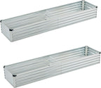 8x2x1ft Galvanized Raised Garden Bed, Outdoor Planter Box Metal Patio Kit by Foxlang