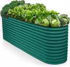9-in-1 Galvanized Raised Garden Beds Outdoor // 8×2×2.5 ft Modular Planter by PlantPlot