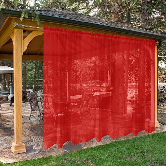 SpaceDresser Waterproof Outdoor Sheer Curtains by SpaceDresser