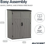 Suncast Outdoor Storage Cabinet Waterproof Resin Vertical Outdoor Storage Shed - Image 11
