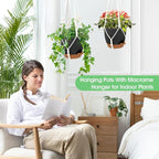 Hanging Planters for Indoor Outdoor Plants, 2 Pack Self Watering Hanging Pots - Image 5