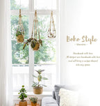 Mkono 3 Pack Macrame Plant Hangers Indoor Different Size Hanging Planter Basket - Image 2