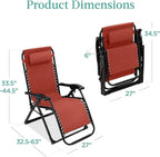 Best Choice Products Oversized Zero Gravity Chair, Folding Outdoor Patio - Image 2